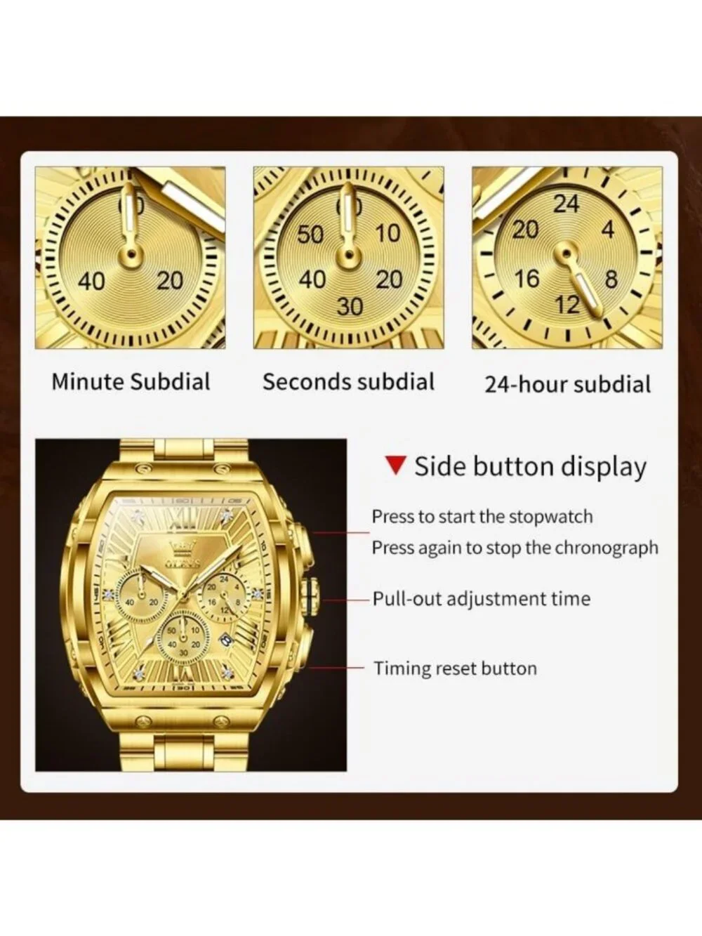 Stylish Men's Analog Quartz Chronograph Watch - Waterproof, Luminous